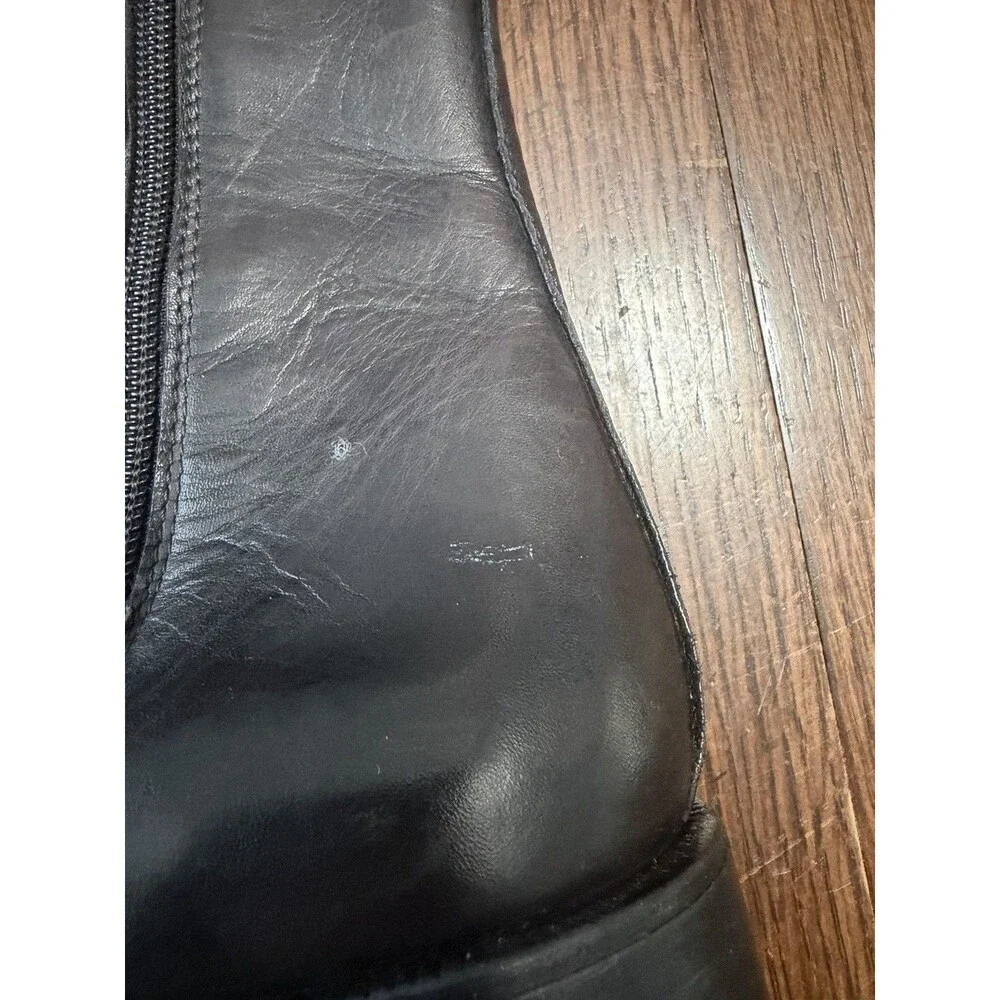 Emanuele Crasto Double Buckle Moto Boots Black ITALY Leather Women 7.5 /38 NEW